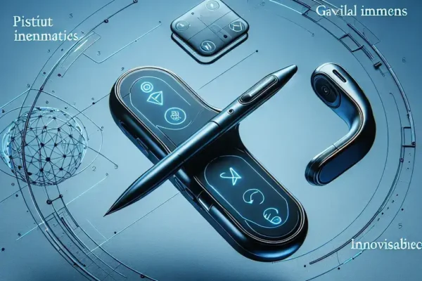 "Close-up of the Gavilan SC portable pointing device showcasing its sleek design and innovative features, designed for enhanced user experience in precision pointing."