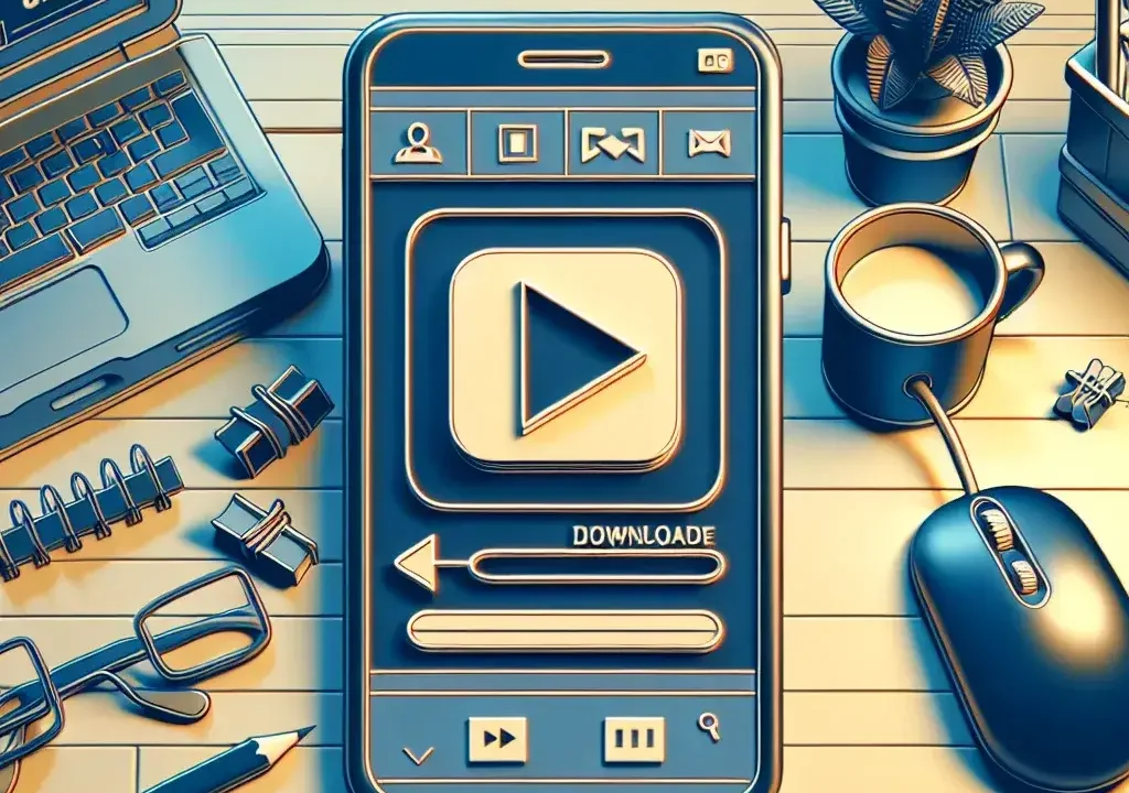 "Step-by-step illustration of downloading Instagram videos with clear instructions, featuring a smartphone interface and the Instagram logo."