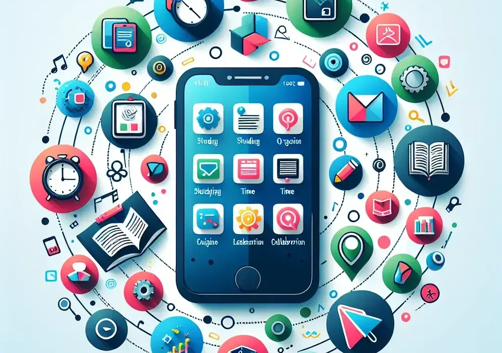 "Student using productivity apps on a tablet for enhanced learning and study efficiency"