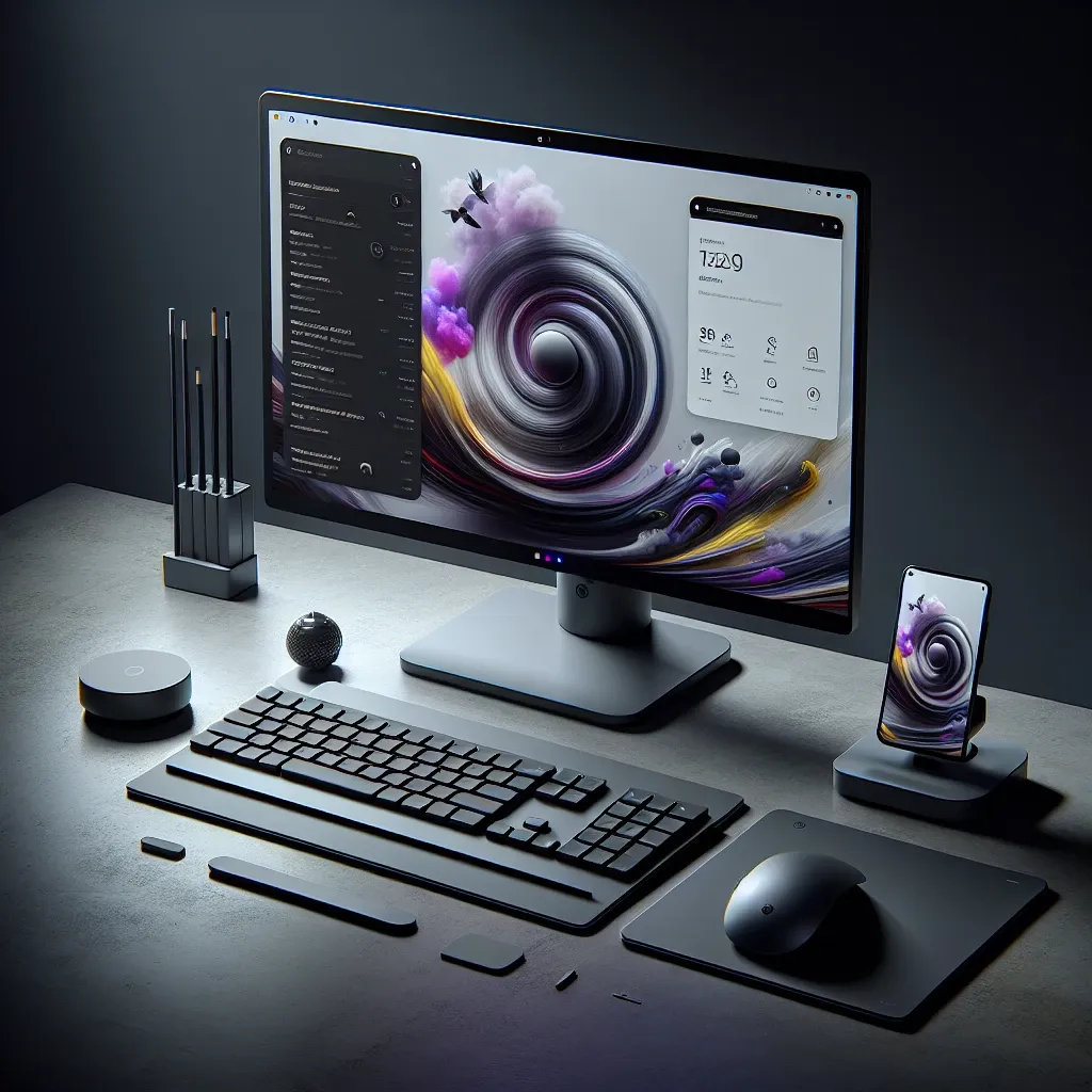 "Samsung DeX wireless desktop features demonstration showing seamless smartphone-to-desktop experience with multiple applications open on a monitor."