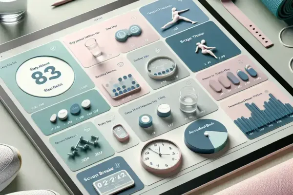 "Google Calendar interface displaying personal well-being scheduling metrics with colorful visualizations and user-friendly features for improved time management and wellness."