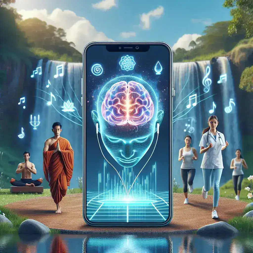 "Spotify app showcasing new AI-powered personalized wellness content feature for users in the U.S., highlighting meditation playlists and guided wellness sessions."